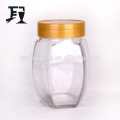 500g Hexagonal honey glass container glass honey jar with plastic lid